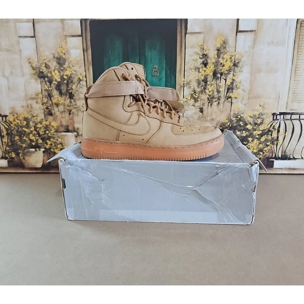 Nike Air Force 1 High 07 Lv8 Sz 10 Flax 2015 In Original Box